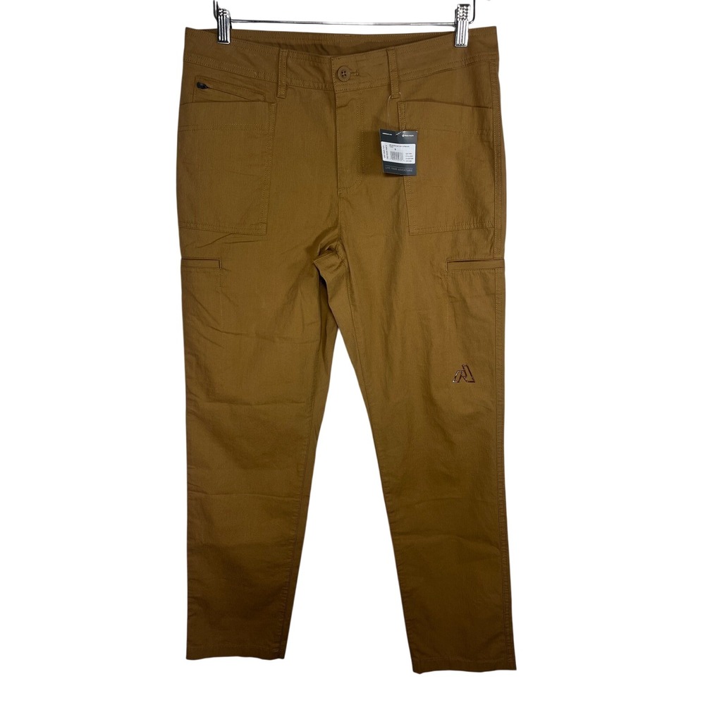 Eddie Bauer Guides Day Off Pants Womens 8 Tawny Brown Mid Rise Straight Leg NWT